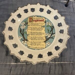 Vintage Porcelain "The Legend of Dogwood Plate" 7" Made In Korea
